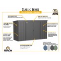 Arrow 10x4 Classic Steel Storage Shed Kit - Blue Grey (CLP104BG)