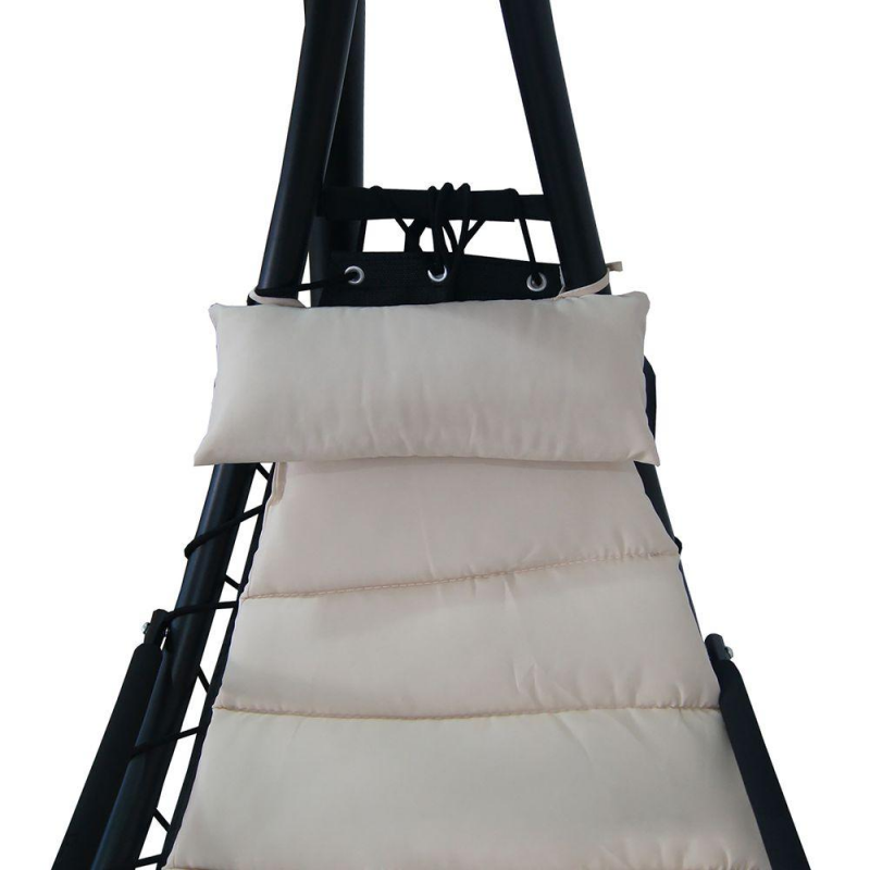 Blue Wave Hanging Lounge w/ Shade Canopy - Canvas Beige (NU3215)