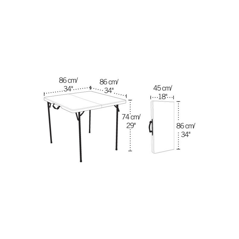 Lifetime 34" Fold-In-Half Card Table - White Granite (80273)