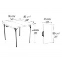 Lifetime 34" Fold-In-Half Card Table - White Granite (80273)