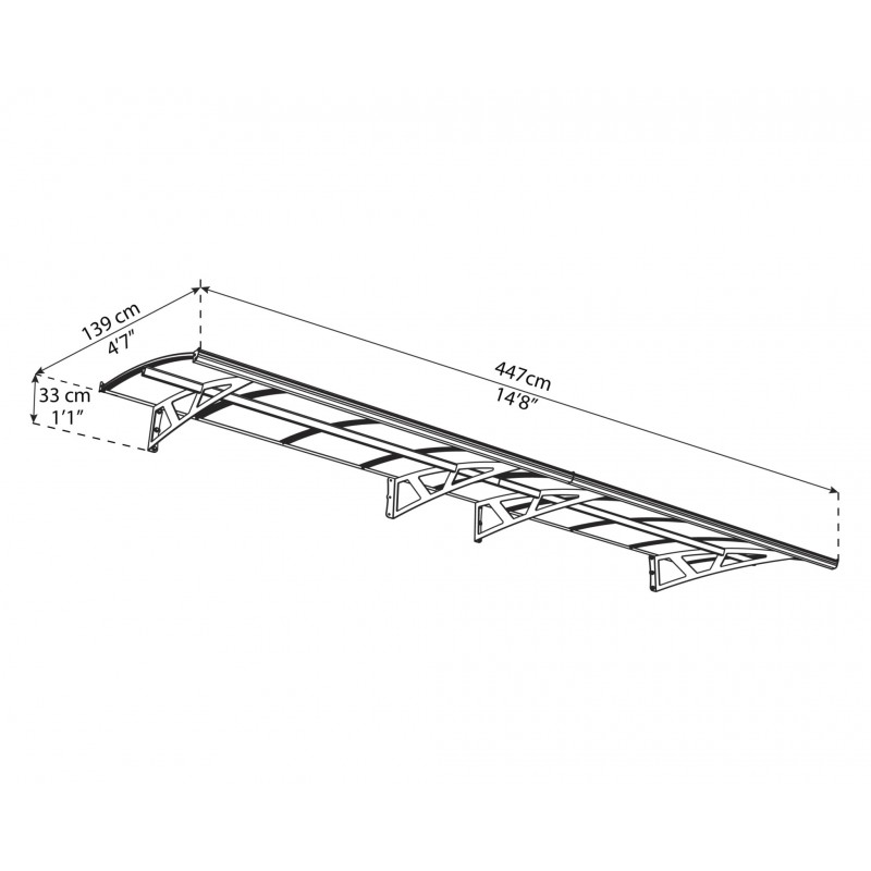 Palram 4460 Amsterdam Door Canopy Awning Kit (HG9577)