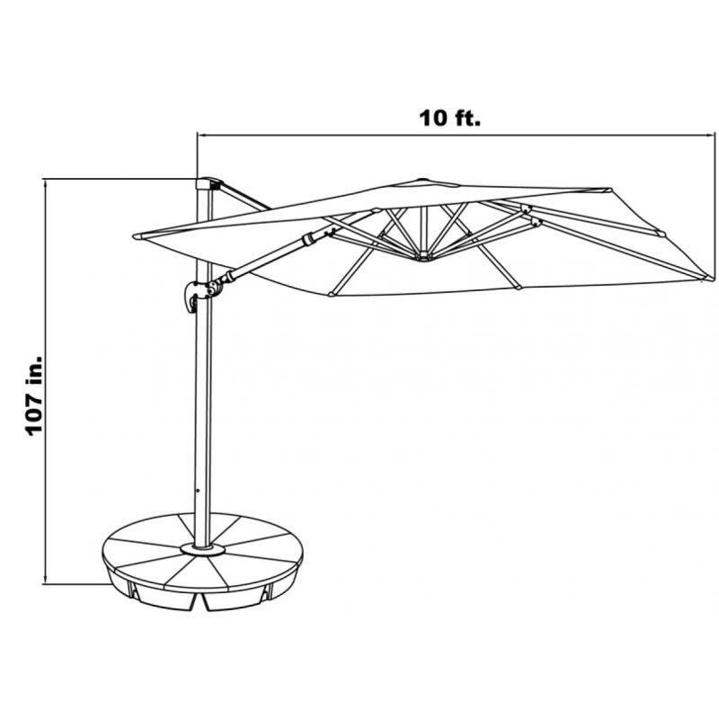 Blue Wave 10 ft Square Santorini II Cantilever Umbrella - Terra Cotta (NU6190)