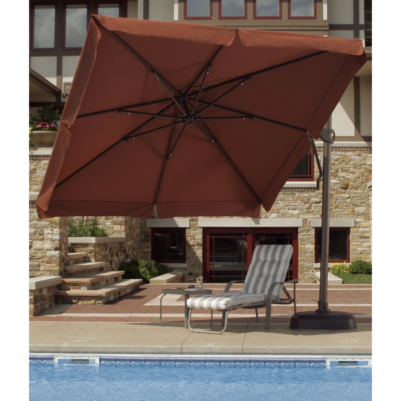 Blue Wave 10 ft Square Santorini II Cantilever Umbrella - Terra Cotta (NU6190)
