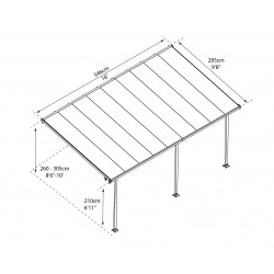 Palram Feria 10x18 Patio Cover Kit - White (HG9318)