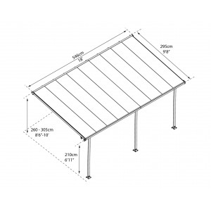 Palram - Canopia 10x18 Feria Patio Cover Kit - White (HG9318)
