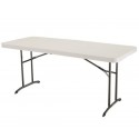 Lifetime 6 ft. Commercial Fold-In-Half Table with Handle- Almond( 80382)
