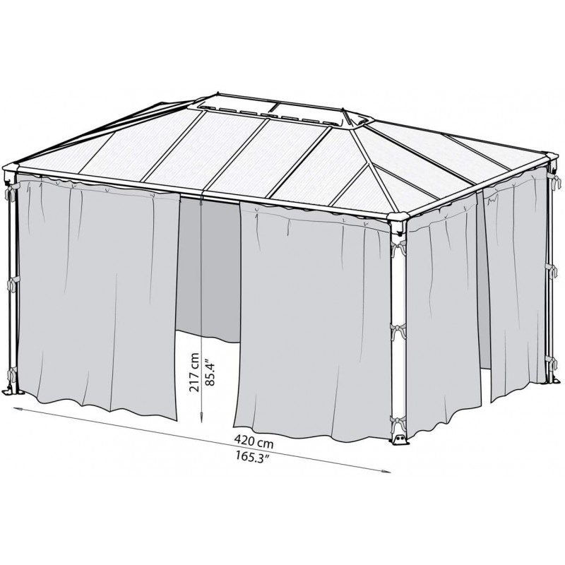 Palram - Canopia Martinique 4300 Gazebo Netting Kit - Gray (HG1063)