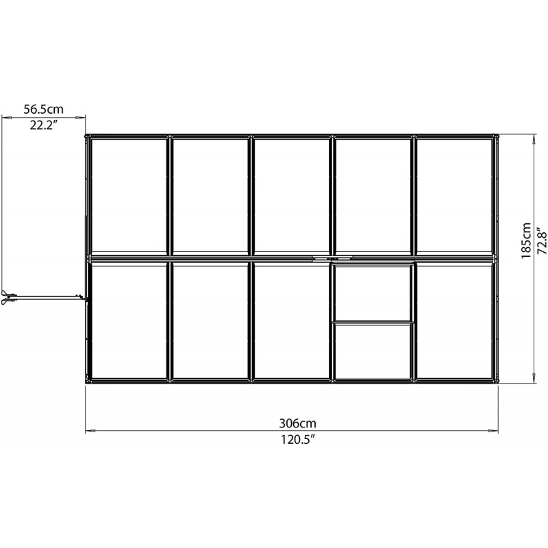 Palram - Canopia Mythos 6x10 Greenhouse Kit - Gray (HG5010Y)
