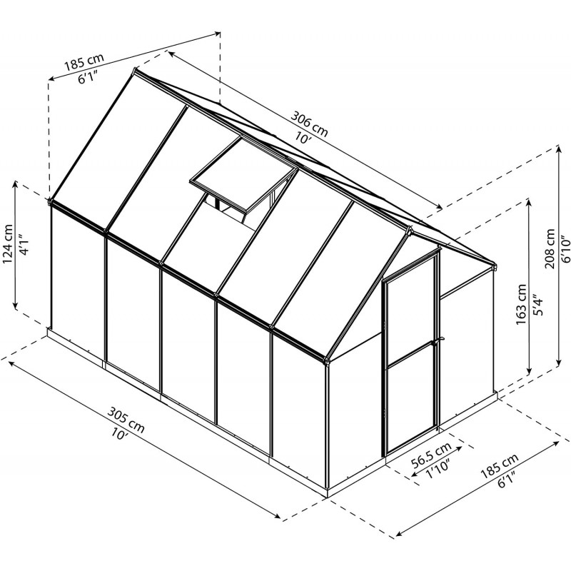 Palram - Canopia Mythos 6x10 Greenhouse Kit - Gray (HG5010Y)