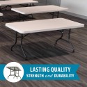 Lifetime 4- Pack 6 ft. Commercial Folding Table - Almond (42900)