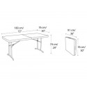 Lifetime 6 ft. Commercial Fold-In-Half Table with Handle- Almond( 80382)