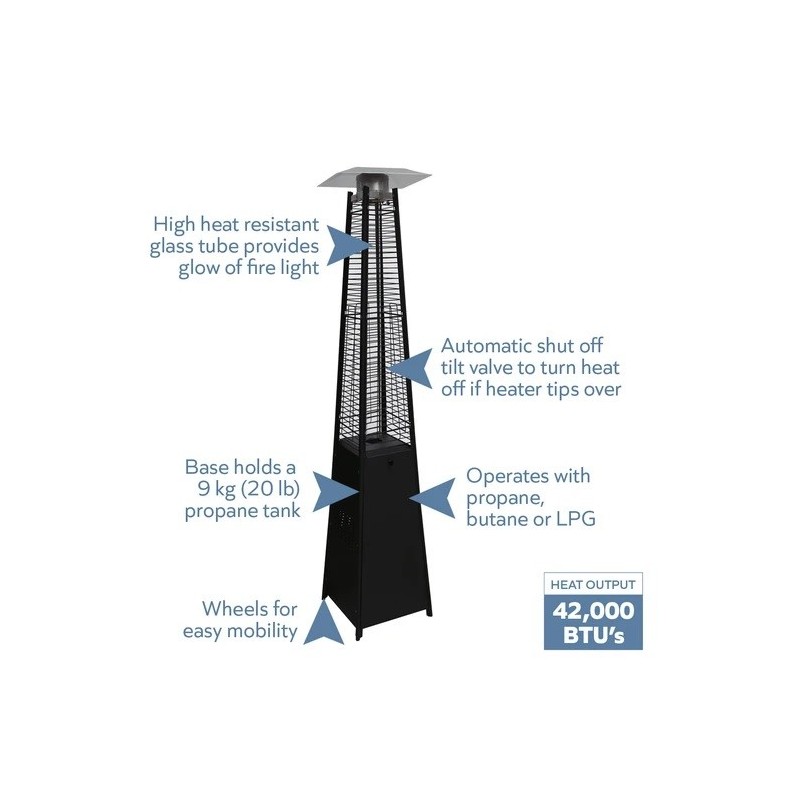 Blue Sky Outdoor Liquid Propane Patio Heater - Black Steel (PHPG8919B)