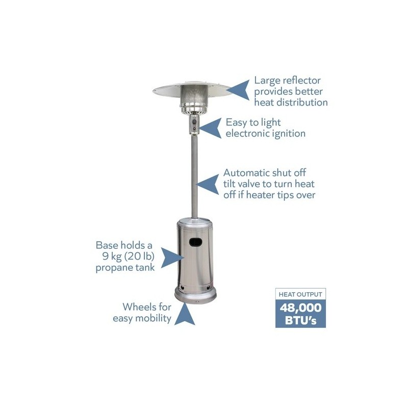 Blue Sky Outdoor Liquid Propane Patio Heater - Stainless Steel (PHG8732SS)