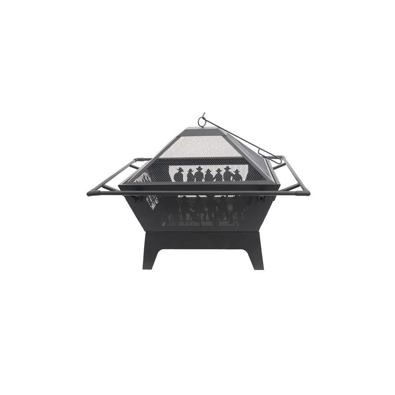 Blue Sky 31" Cowboy Portable Fire Pit - Wood Black (WBFP31SQ-GF)