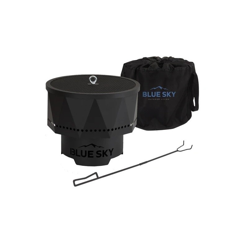 Blue Sky Ridge Fire Pit with Spark Screen and Screen Lift - Black (PFP1513-C)