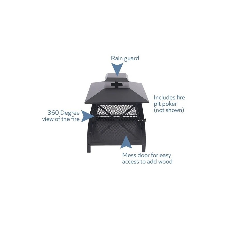 Blue Sky Outdoor 20" Steel Fire Pit - Black (WBF20)