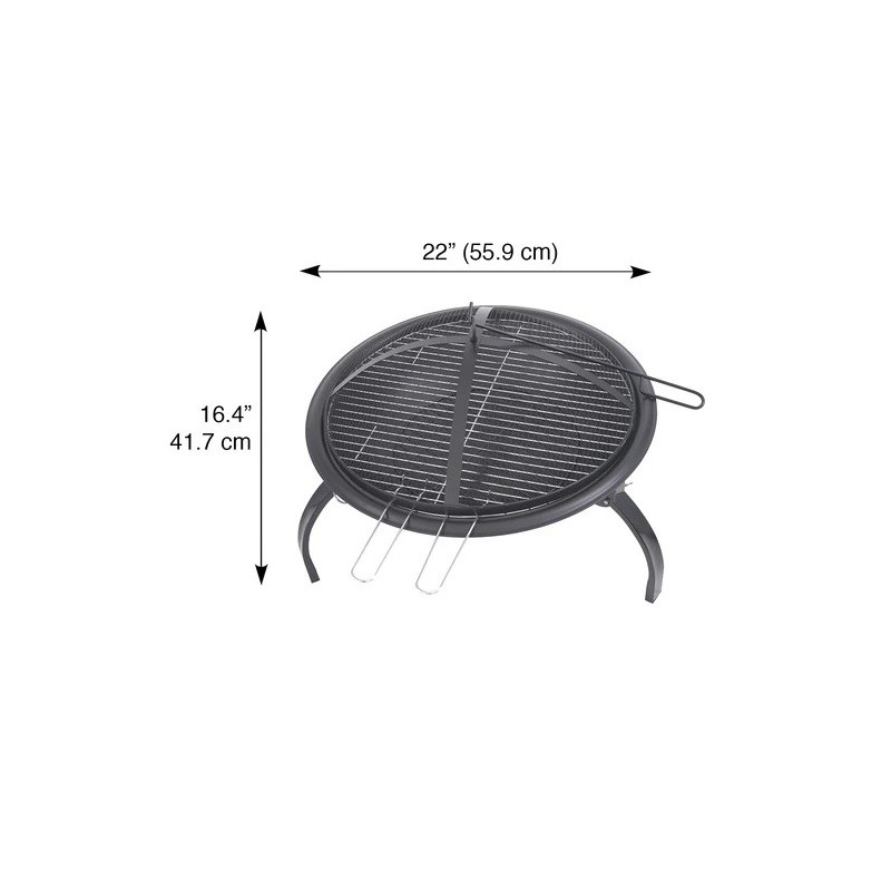Blue Sky Outdoor Living 21.25" Fire Pit with Foldable Legs (WBPFP22)