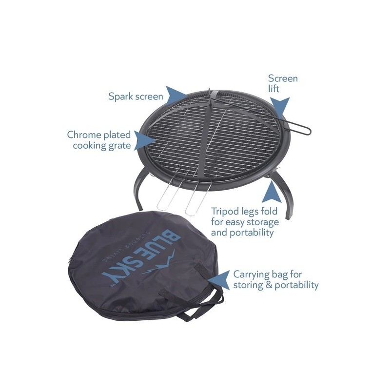 Blue Sky Outdoor Living 21.25" Fire Pit with Foldable Legs (WBPFP22)