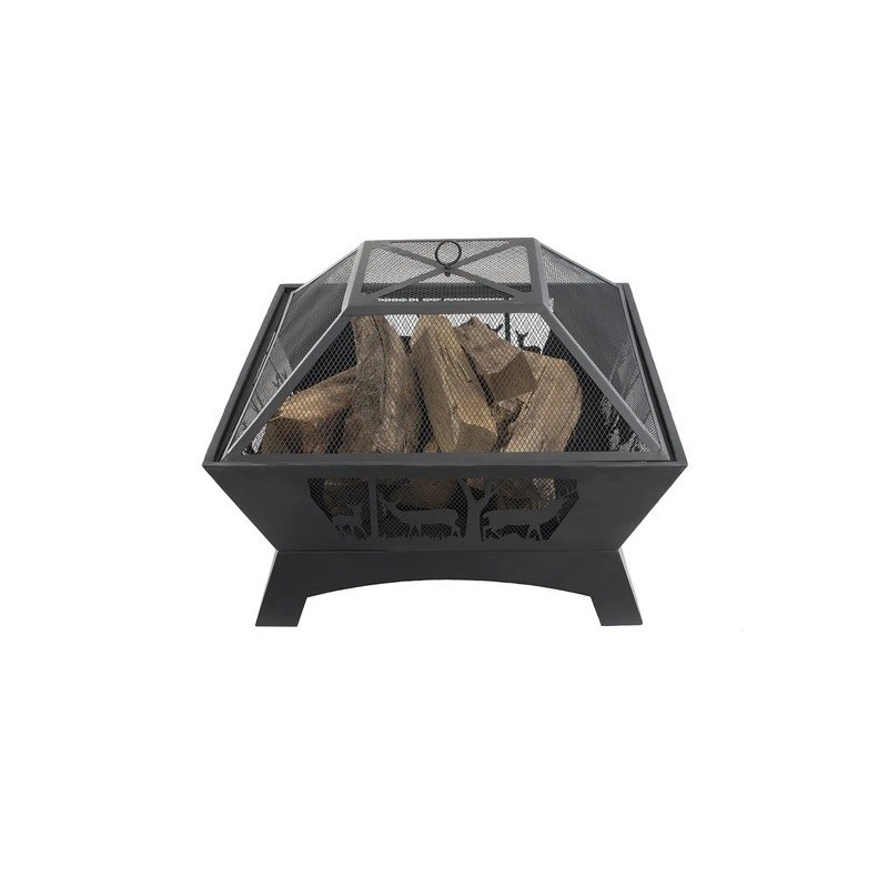 Blue Sky Outdoor 28 in. Square Fire Pit - Deer Family (WBFP28SQ-OD)