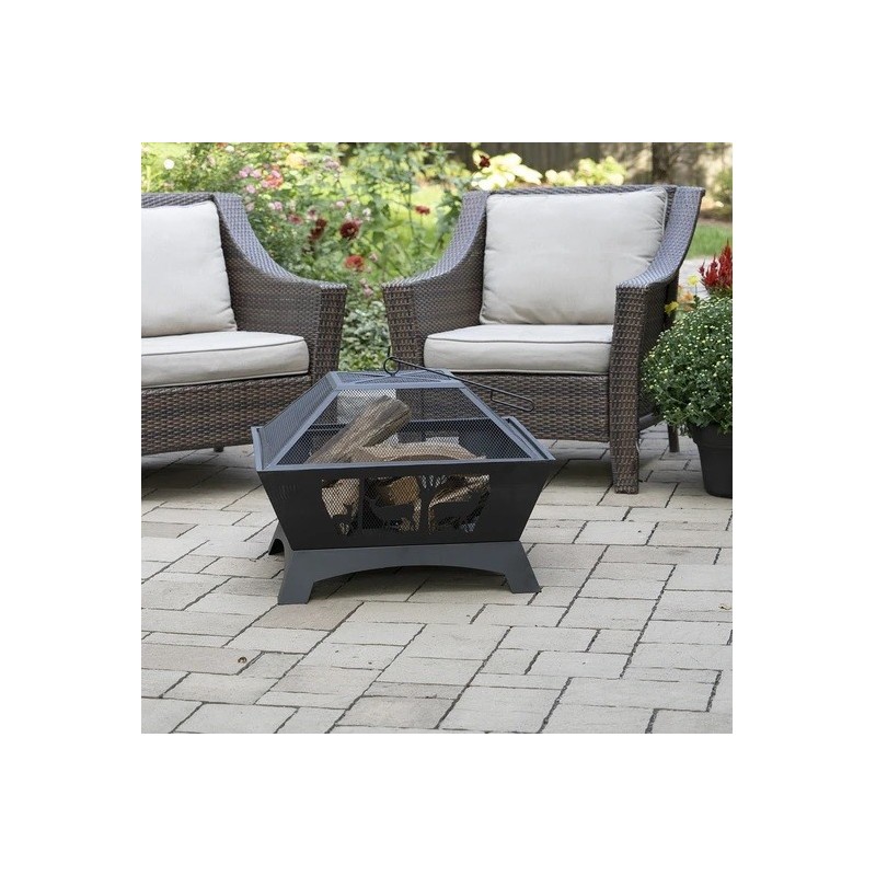 Blue Sky Outdoor 28 in. Square Fire Pit - Deer Family (WBFP28SQ-OD)