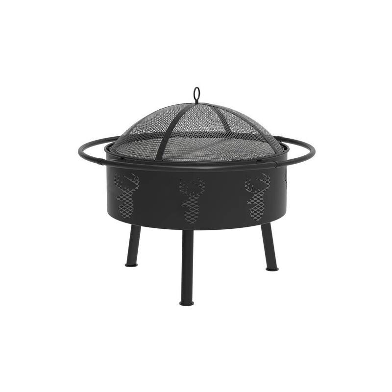 Blue Sky Outdoor 29 in. Round Barrel Fire Pit - Deer Head (WBFB29-MD)