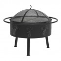 Blue Sky Outdoor 29 in. Round Barrel Fire Pit - Deer Head (WBFB29-MD)