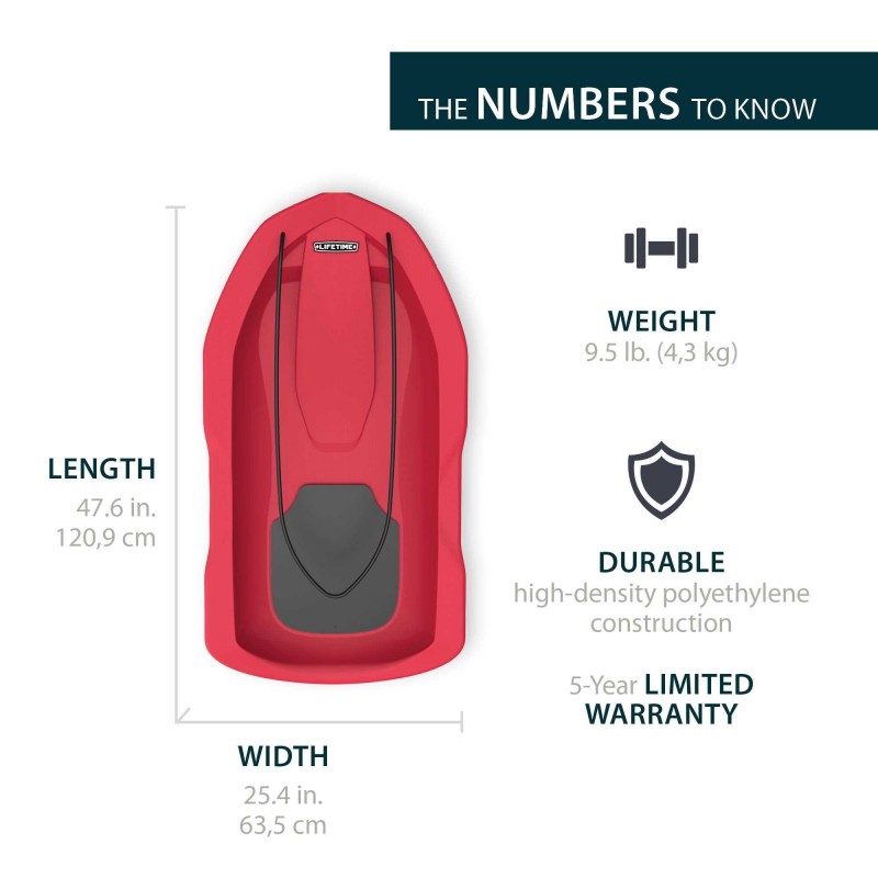 Lifetime 2-Pack 48 in. Snow Sled - Red (91181)