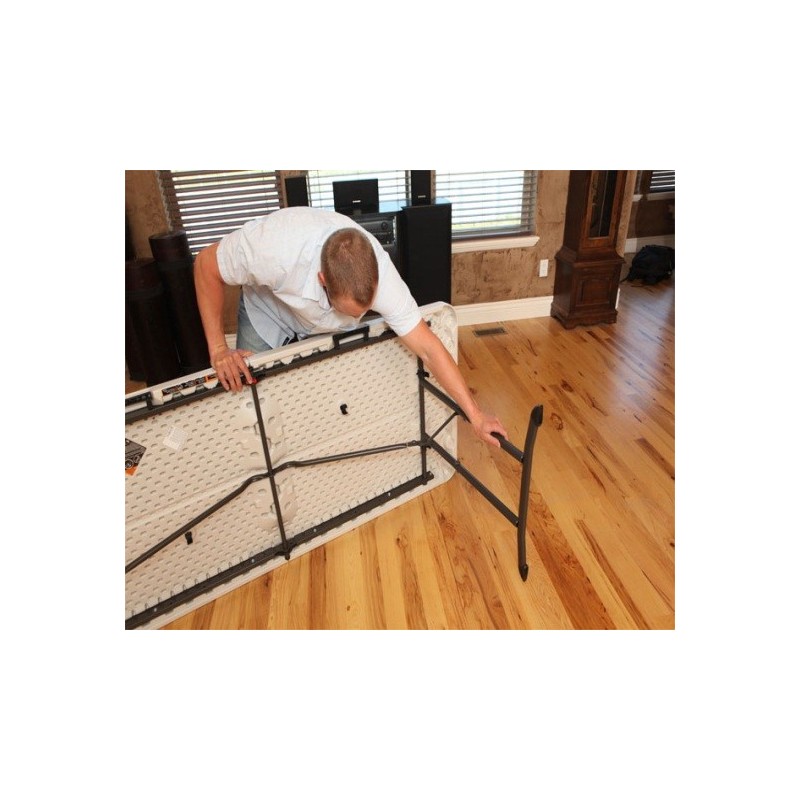 Lifetime 6 ft. Commercial Fold-In-Half Table with Handle- Almond( 80382)