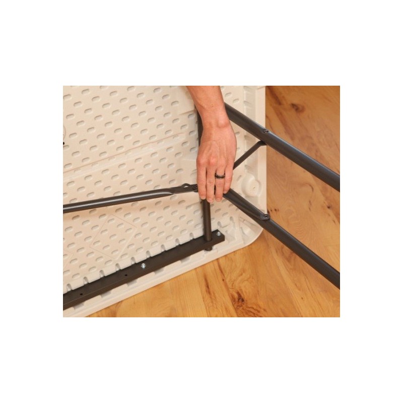 Lifetime 6 ft. Commercial Fold-In-Half Table with Handle- Almond( 80382)