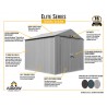Arrow 10x8 Elite Steel Storage Shed - Blue Grey (EG108BG) Arrow 10x8 Elite Steel Storage Shed - Blue Grey (EG108BG)