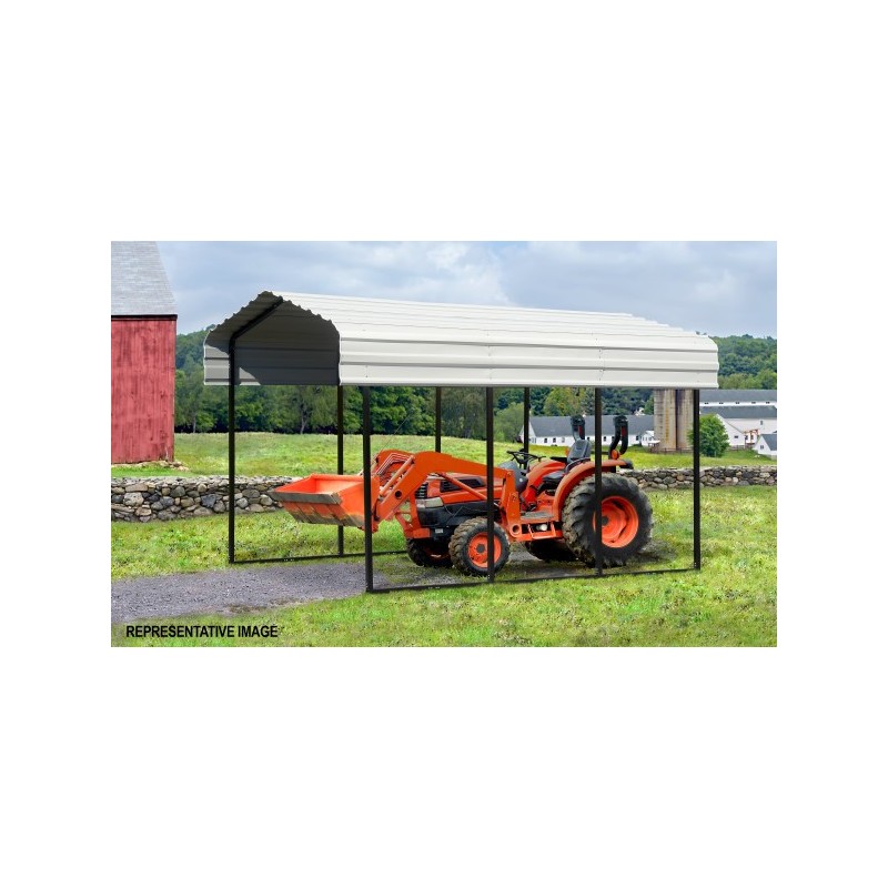 Arrow 10x29x9  Steel Carport Kit - Eggshell (CPH102909)
