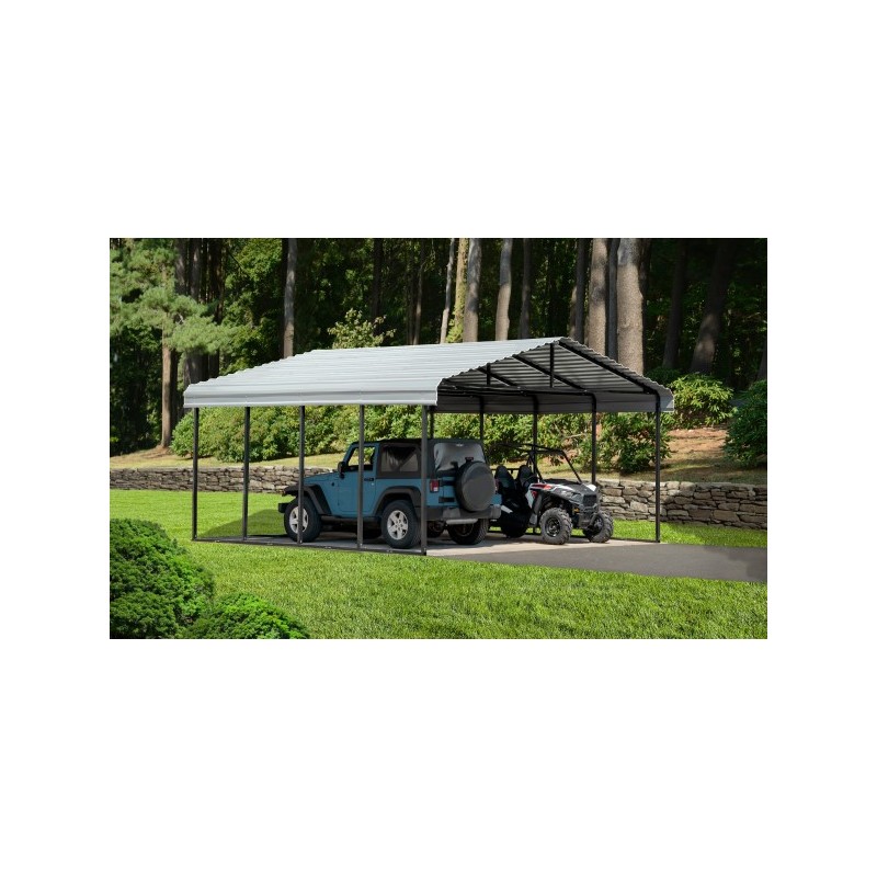 Arrow 20x20x9 Steel Auto Carport Kit  - Eggshell (CPH202009)