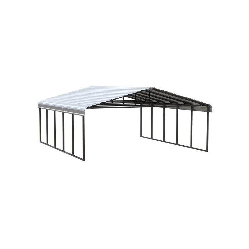 Arrow 20x24x9 Steel Auto Carport Kit  - Eggshell (CPH202409)