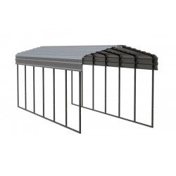 Arrow 10x29x9 Steel Auto Carport Kit  - Charcoal (CPHC102909)