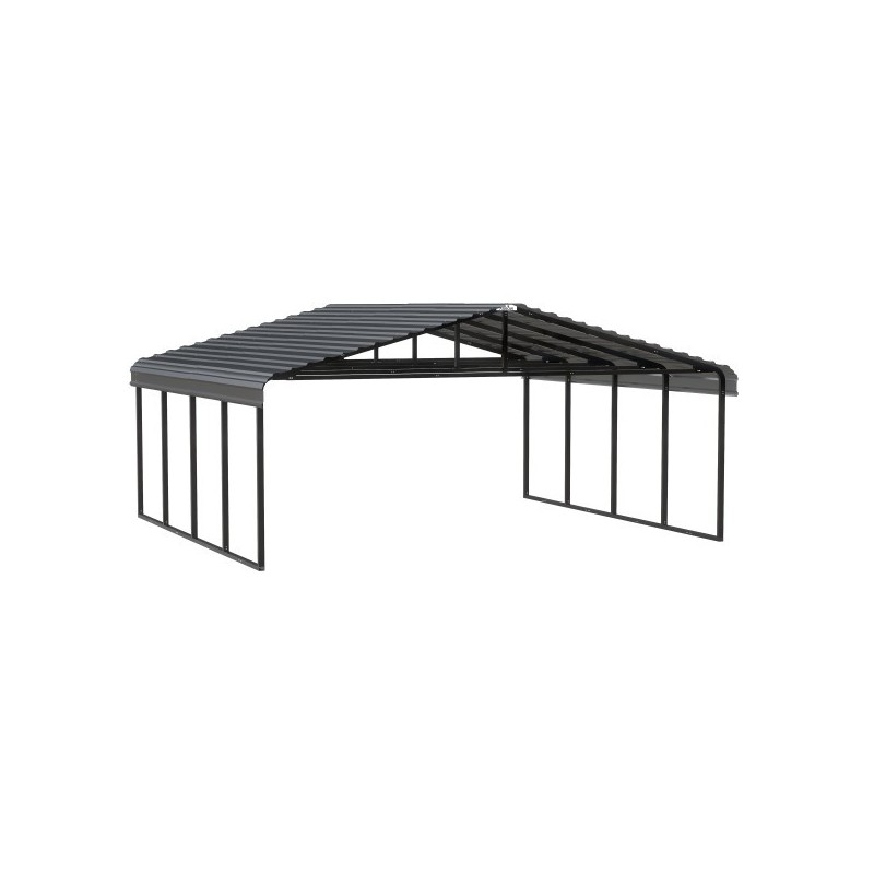 Arrow 20x20x9 Steel Auto Carport Kit  - Charcoal (CPHC202009)
