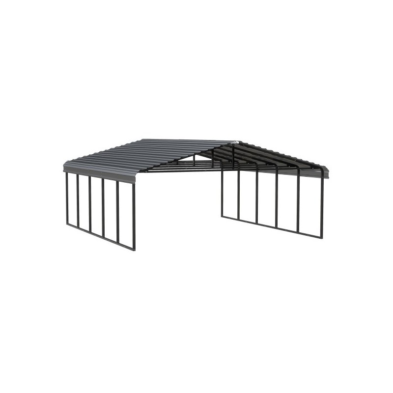 Arrow 20x24x9 Steel Auto Carport Kit  - Charcoal (CPHC202409)