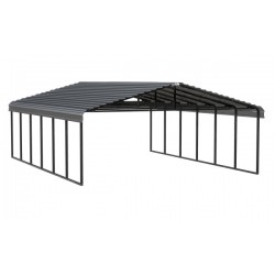 Arrow 20x29x9 Steel Auto Carport Kit  - Charcoal (CPHC202909)