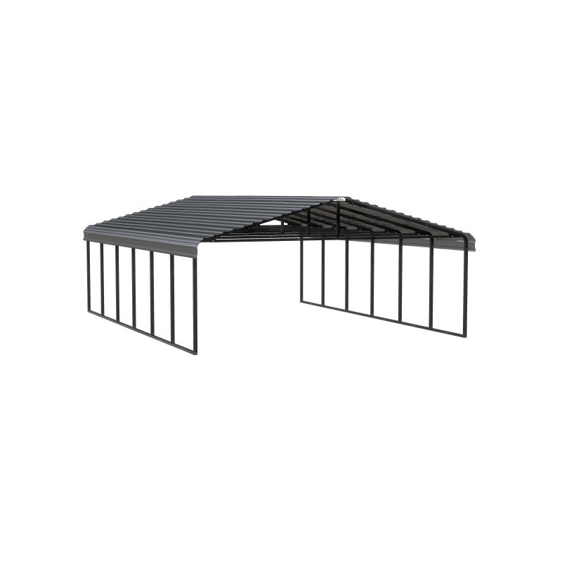 Arrow 20x29x9 Steel Auto Carport Kit  - Charcoal (CPHC202909)