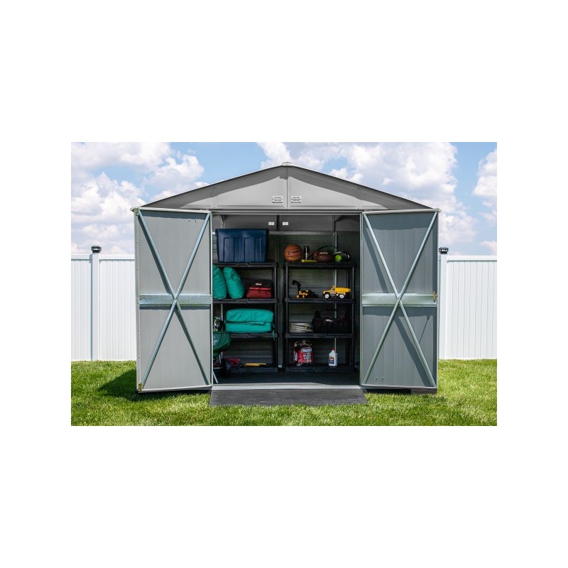 Arrow 10x8 Select Steel Storage Shed Kit - Flute Grey (SCG108FG)