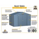 Arrow 10x8 Select Steel Storage Shed Kit - Flute Grey (SCG108FG)