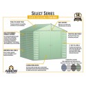 Arrow 8x8 Select Steel Storage Shed Kit - Sage Green (SCG88SG)