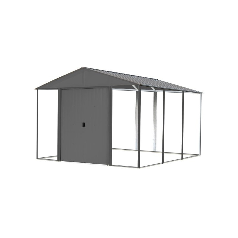 Arrow 10x12 Ironwood Steel Hybrid Shed Kit - Galvanized Anthracite (IWA1012)