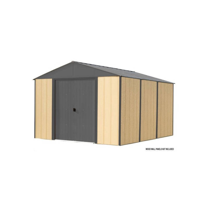 Arrow 10x12 Ironwood Steel Hybrid Shed Kit - Galvanized Anthracite (IWA1012)