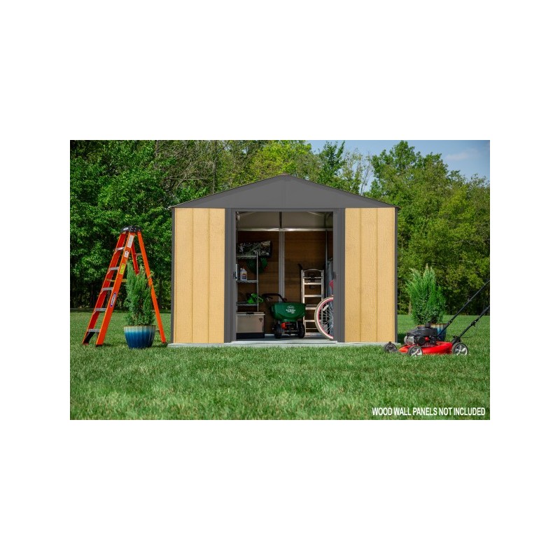 Arrow 10x12 Ironwood Steel Hybrid Shed Kit - Galvanized Anthracite (IWA1012)
