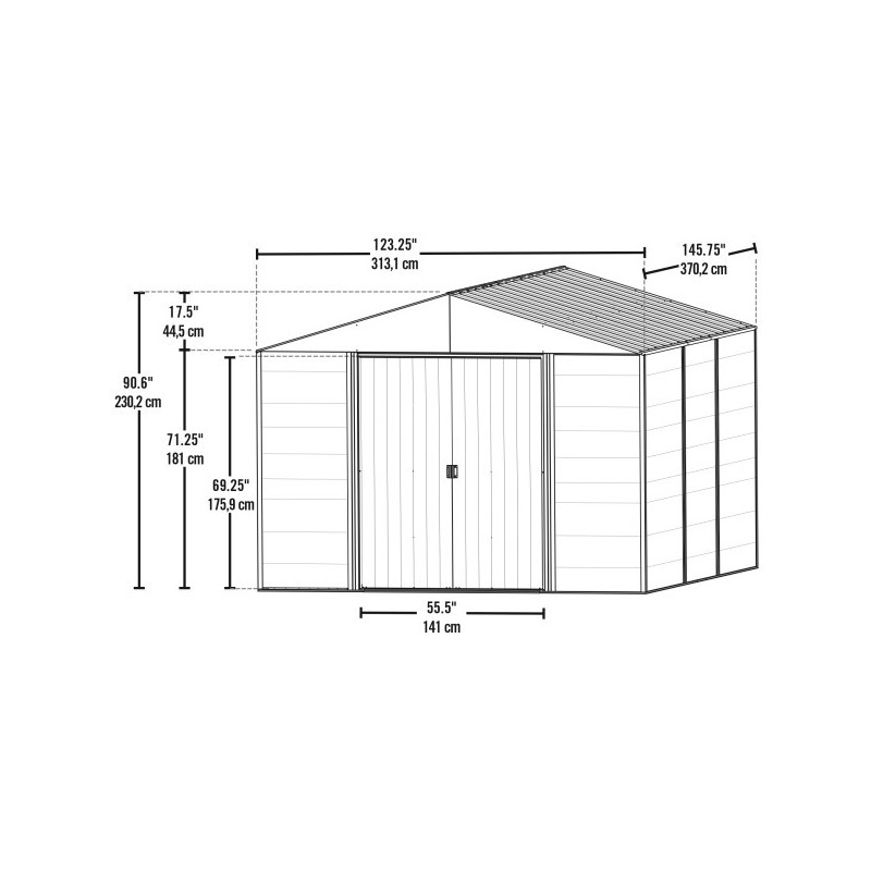 Arrow 10x12 Ironwood Steel Hybrid Shed Kit - Galvanized Anthracite (IWA1012)