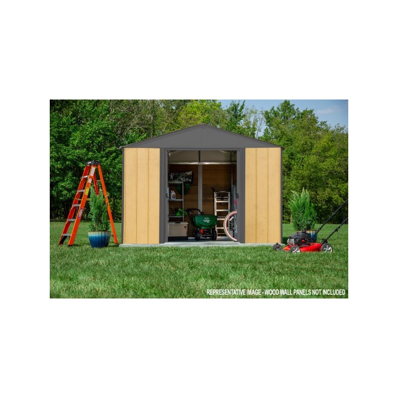 Arrow 10x8 Ironwood Steel Hybrid Shed Kit - Galvanized Anthracite (IWA108)
