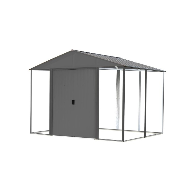 Arrow 8x8 Ironwood Steel Hybrid Shed Kit - Galvanized Anthracite (IWA88)