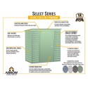 Arrow 6x4 Select Steel Storage Shed Kit - Flute Grey (SCP64FG) Arrow 6x4 Select Steel Storage Shed Kit - Flute Grey (SCP64FG)