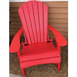 Green Country Decor Folding Adirondack Chairs Set of 2 - Red (ACF-RED)