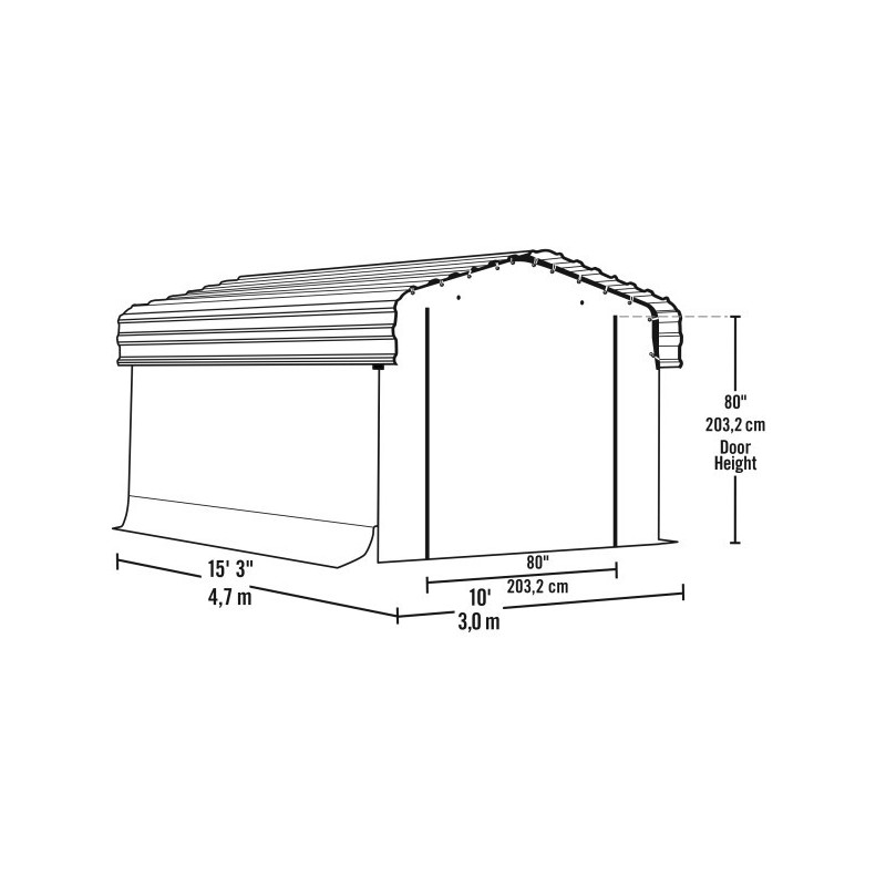 Arrow 10x15 Carport Enclosure Kit - Gray (10182)